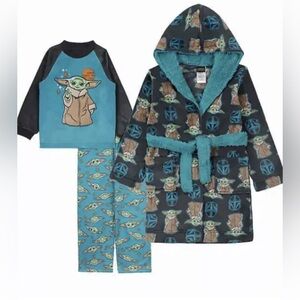 Star Wars Grogu PJ Set with Robe, Mandalorian. Sz. 4T